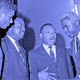 Dr. Martin Luther King Jr. with boxer Floyd Patterson, left, former baseball player Jackie Robinson, right, and civil rights leader Rev. Ralph D. Abernathy, second from left, in 1963.